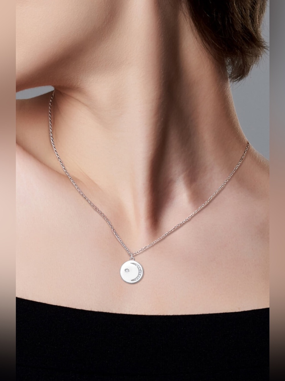 Moissanite Round Pendant Necklace